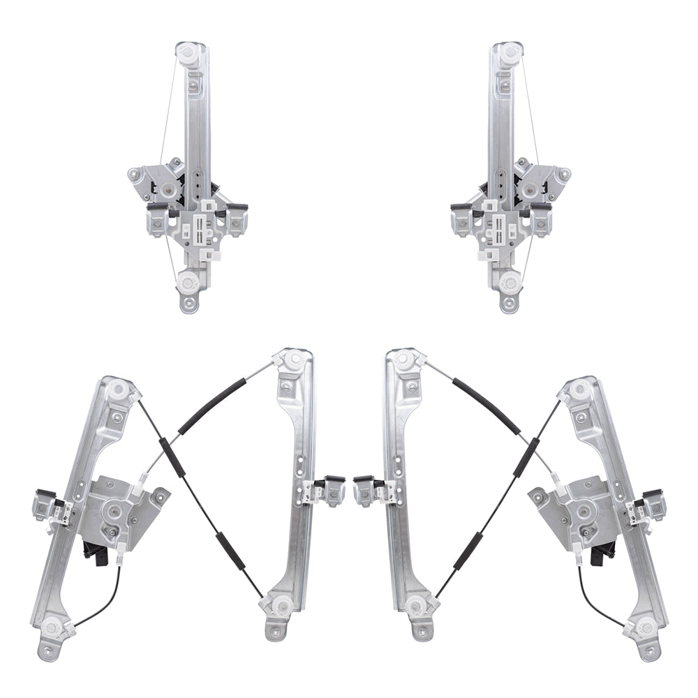 Brock Aftermarket Replacement Driver Left Passenger Right Power Window Regulator Set with Motor 4 Piece Set Compatible with 2010-2012 Cadillac SRX