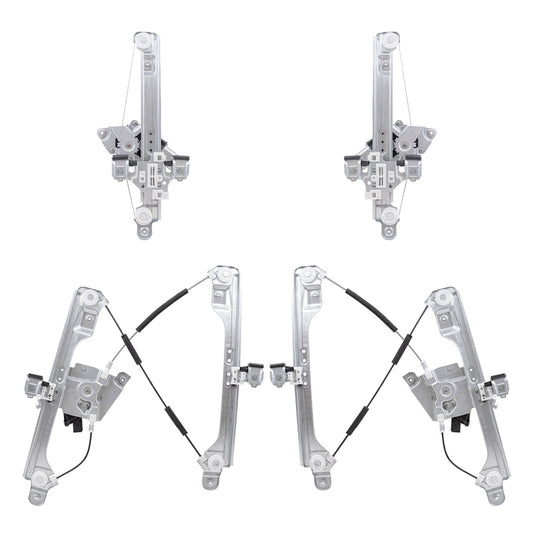 Brock Aftermarket Replacement Driver Left Passenger Right Power Window Regulator Set with Motor 4 Piece Set Compatible with 2010-2012 Cadillac SRX