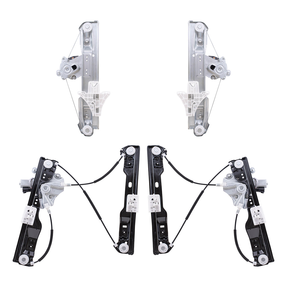 Brock Aftermarket Replacement Driver Left Passenger Right Power Window Regulator with Motor 4 Piece Set Compatible with 2012-2013 Buick Verano