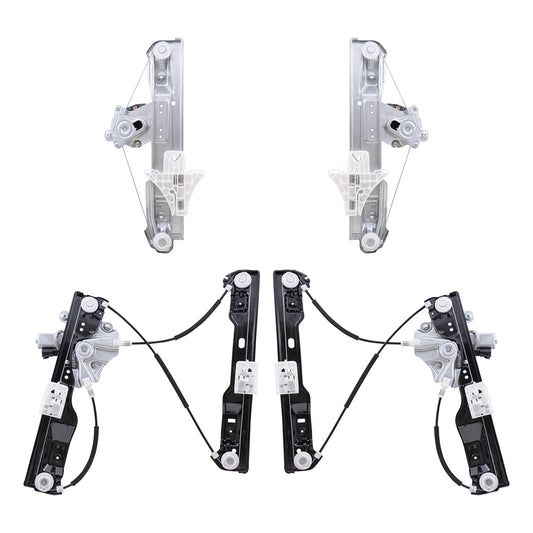 Brock Aftermarket Replacement Driver Left Passenger Right Power Window Regulator with Motor 4 Piece Set Compatible with 2012-2013 Buick Verano