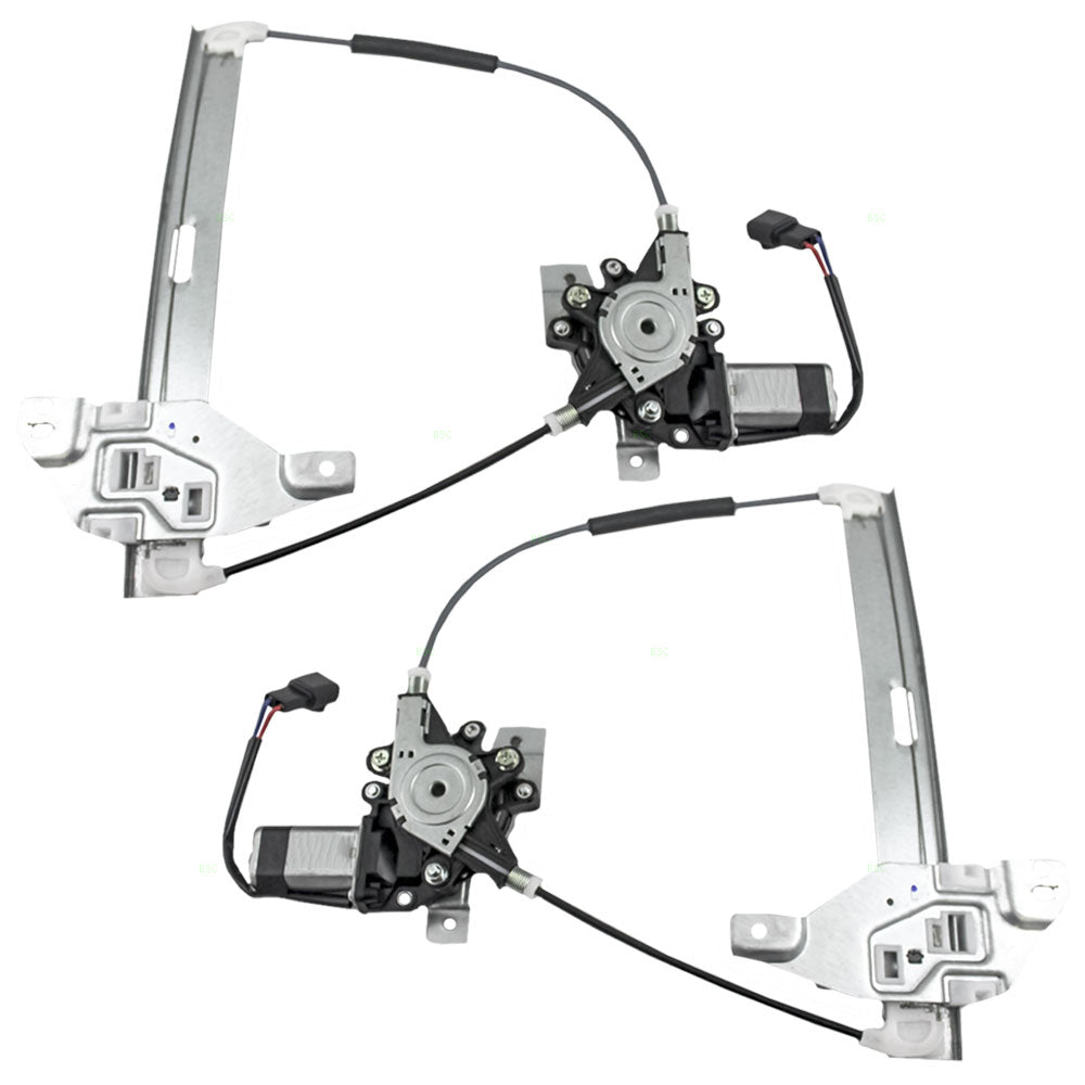 Brock Replacement Set Rear Power Window Regulators with Lift Motors Compatible with 2000-2005 Impala 10338857 10338856