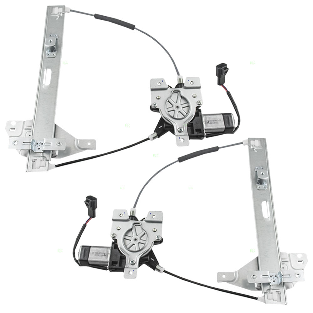 Brock Replacement Set Rear Power Window Regulators with Lift Motors Compatible with 2000-2005 Impala 10338857 10338856