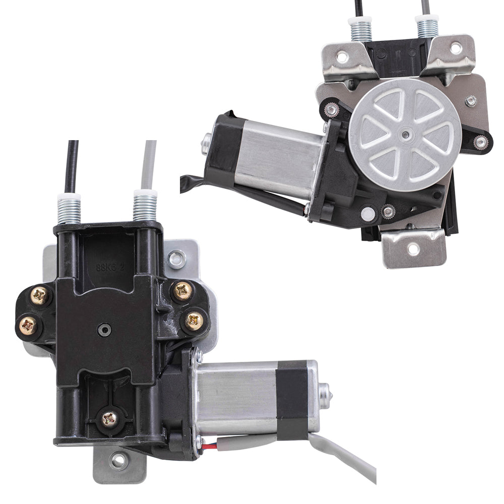 Brock Replacement Front and Rear Driver Side Power Window Regulators with Motor Compatible with 1997-2003 Grand Prix Sedan