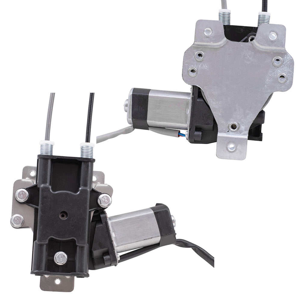 Brock Replacement Front and Rear Driver Side Power Window Regulators with Motor Compatible with 1997-2003 Grand Prix Sedan