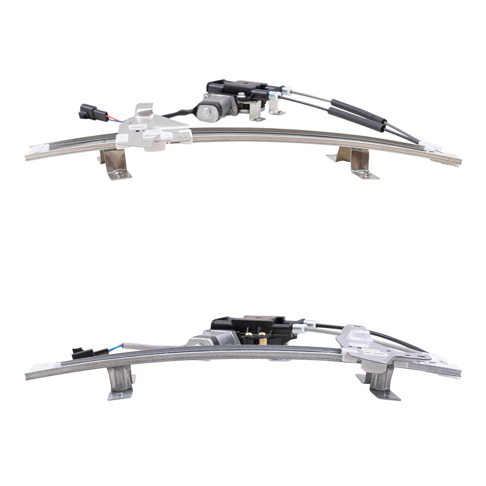 Brock Replacement Front and Rear Driver Side Power Window Regulators with Motor Compatible with 1997-2003 Grand Prix Sedan