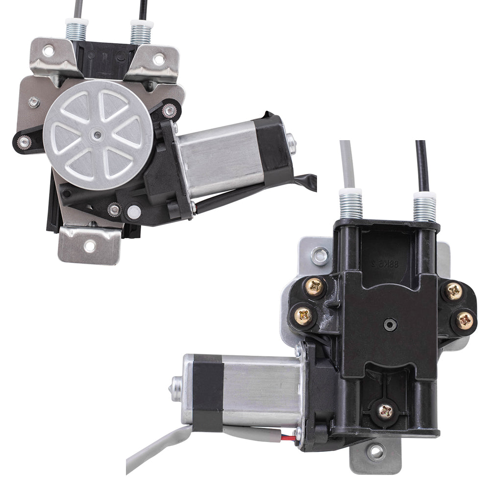 Brock Replacement Front and Rear Passenger Side Power Window Regulators with Motor Compatible with 1997-2003 Grand Prix Sedan