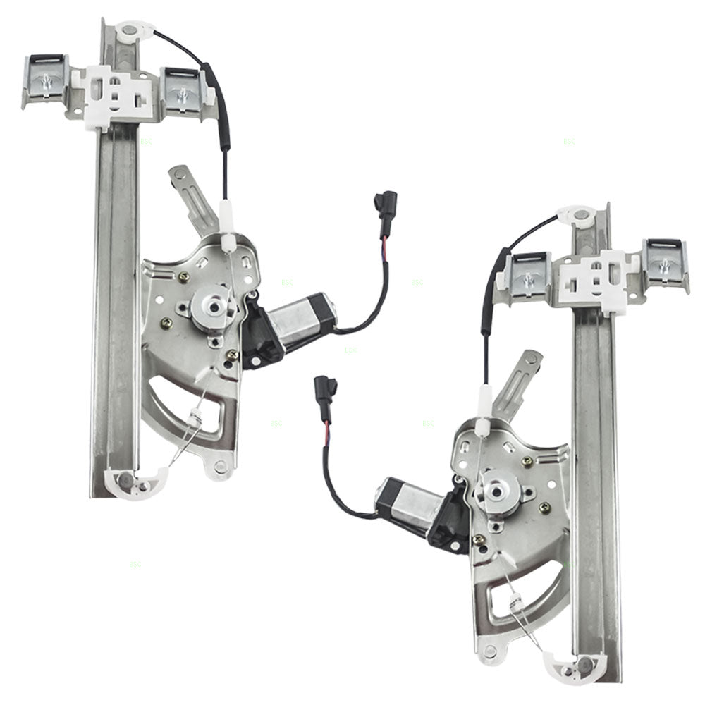 Brock Replacement Set Front Power Window Lift Regulators with Motors Compatible with 2000-2005 Bonneville 15231239 15231238