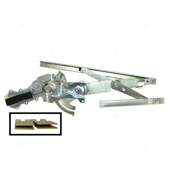 Brock Replacement Driver Front Power Window Regulator with Motor Assembly and 2 Sash Connector Clips Compatible with 1995-2005 Cavalier Sunfire Sedan