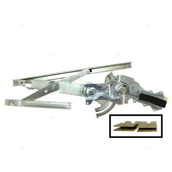 Brock Replacement Passenger Front Power Window Regulator with Motor Assembly and 2 Sash Connector Clips Compatible with 1995-2005 Cavalier Sunfire Sedan