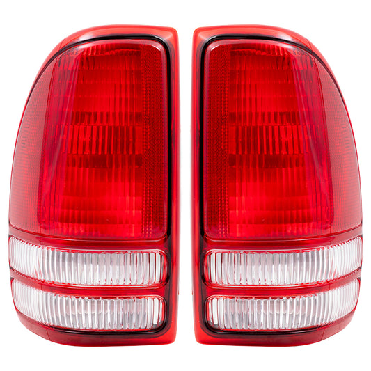 Brock Pair Tail Lights for 97-04 Dodge Dakota Pickup Tail Lamps Set 55055113 55055112