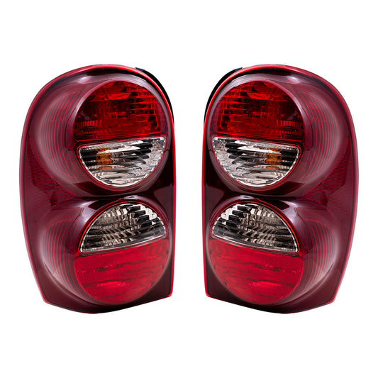 Brock Replacement Set Driver and Passenger Tail Lights Compatible with 2005-2007 Liberty 55157061AC 55157060AD