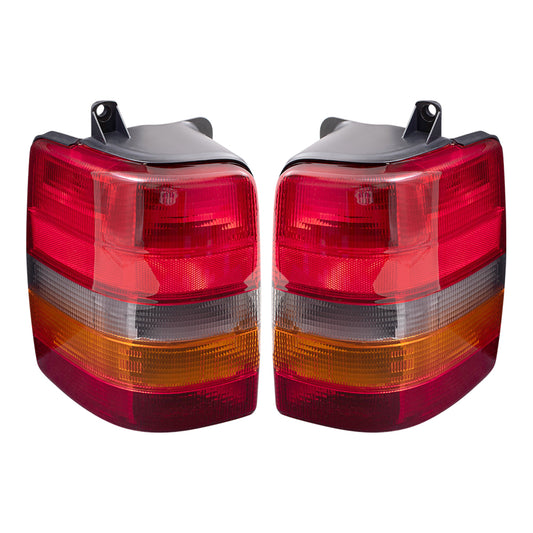 Brock Replacement Set Driver and Passenger Tail Light Compatible with 1993-1998 Grand Cherokee 55155739AA 55155738AA