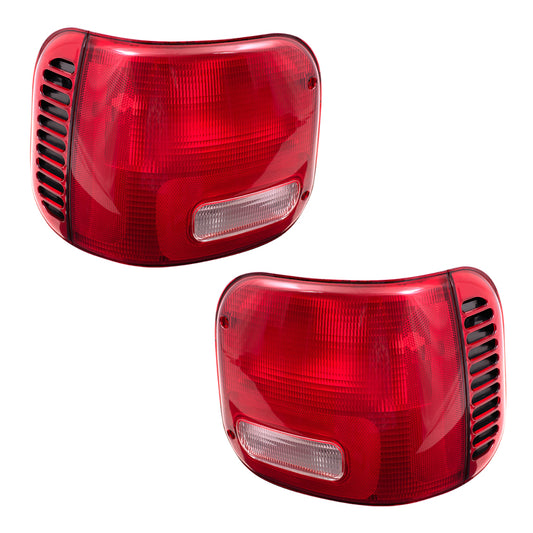 Brock Replacement Set Driver and Passenger Tail Lights Compatible with 1994-2003 B Series Van 4882685 4882684