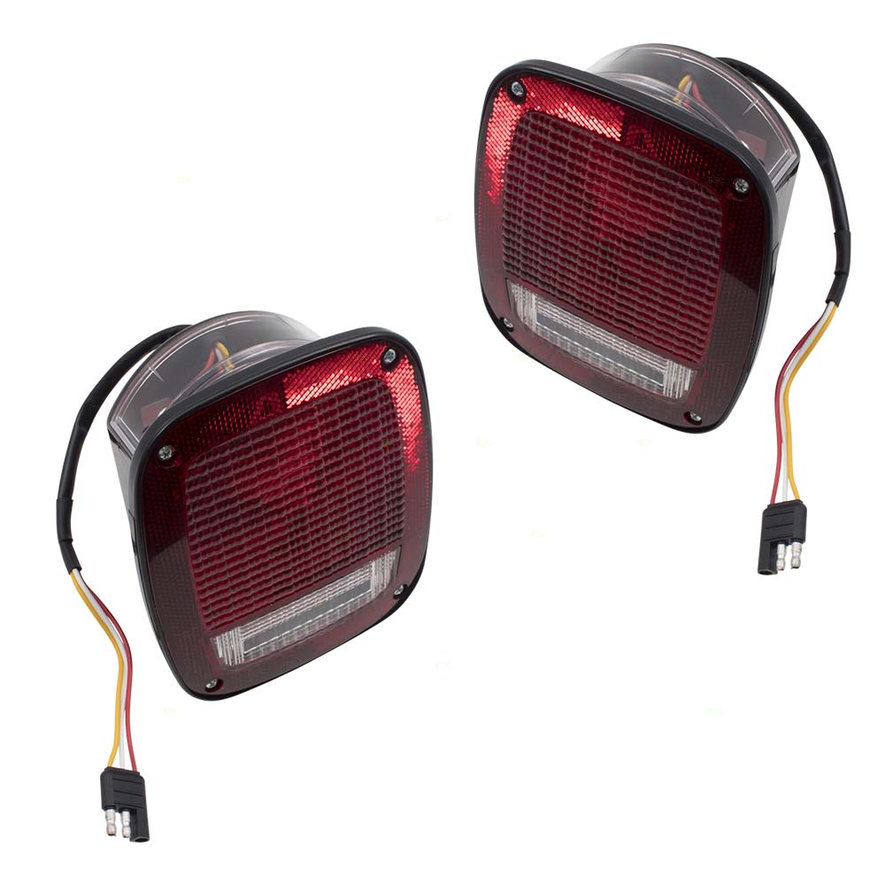 Brock Replacement Set Driver and Passenger Tail Lights Compatible with 1976-1980 CJ Series J5457197 J5457198