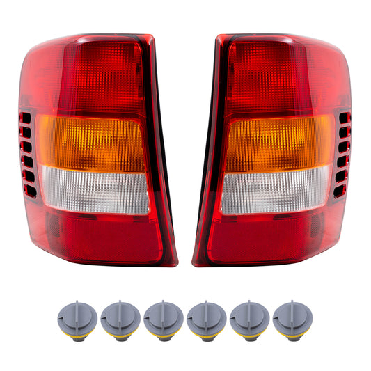 8Pc Tail Lights W/Circuit Board &Bulb Sockets W/O Bulbs for 02-04 Grand Cherokee