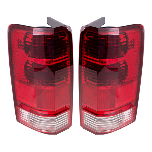 Brock Replacement Set Driver and Passenger Tail Lights Compatible with 2007-2011 Nitro 55157151AG 55157150AC