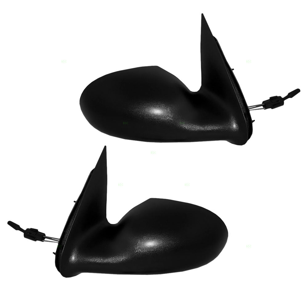 Replacement Set Driver and Passenger Manual Remote Side View Mirrors Textured Compatible with 2001-2003 PT Cruiser 4724655AE 4724654AE