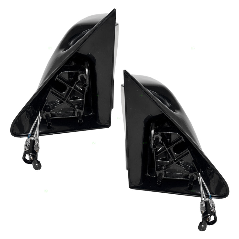 Replacement Set Driver and Passenger Manual Remote Side View Mirrors Gloss Compatible with 1987-1996 Dakota Pickup Truck 55025869 55025868