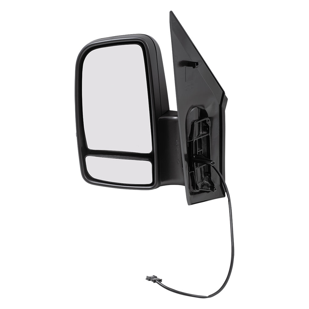 Brock Replacement Driver Side Standard Type Manual Mirror Textured Black with Signal without Heat Compatible with 2006-2018 Sprinter