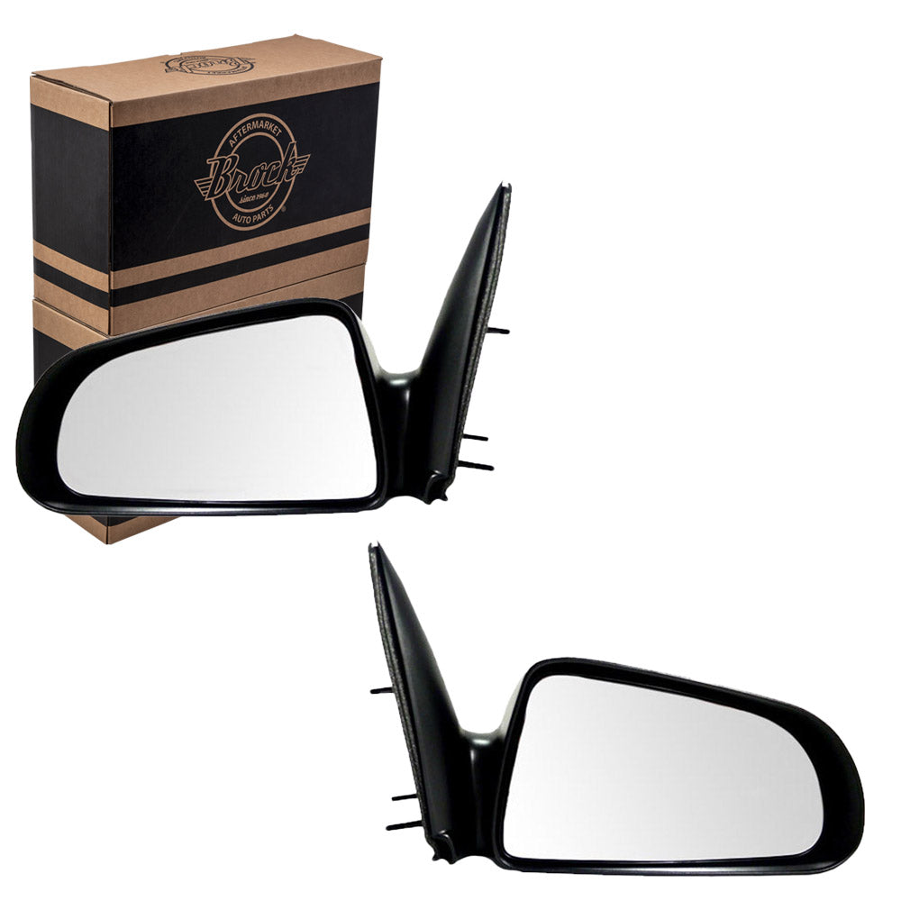 Driver and Passenger Manual Side View Mirrors 5x7 Textured Compatible with 05-10 Dakota 55077621AD 55077620AD