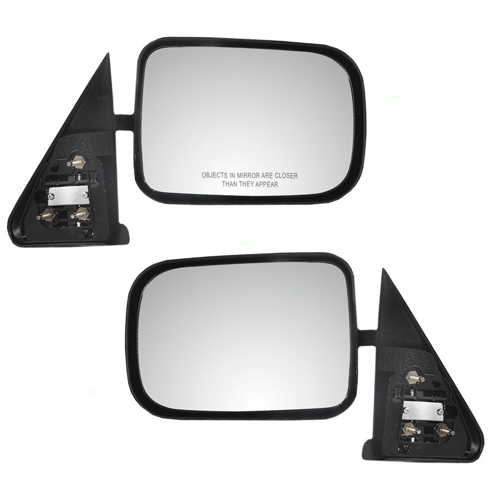 Driver and Passenger Manual Side View Mirrors 6x9 Standard Mount Textured Replacement for Dodge Pickup Truck 55022241 55022240