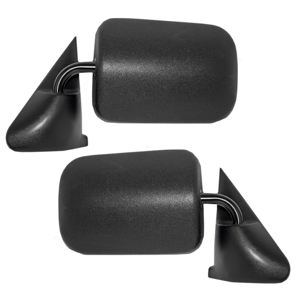 Driver and Passenger Manual Side View Mirrors 6x9 Standard Mount Textured Replacement for Dodge Pickup Truck 55022241 55022240