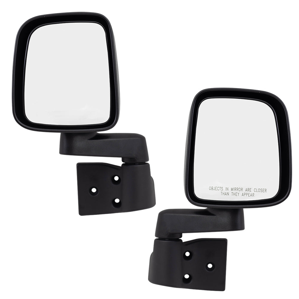 Driver and Passenger Manual Side View Mirrors Textured Replacement for 2003-2006 Wrangler 55395061AD 55395060AD