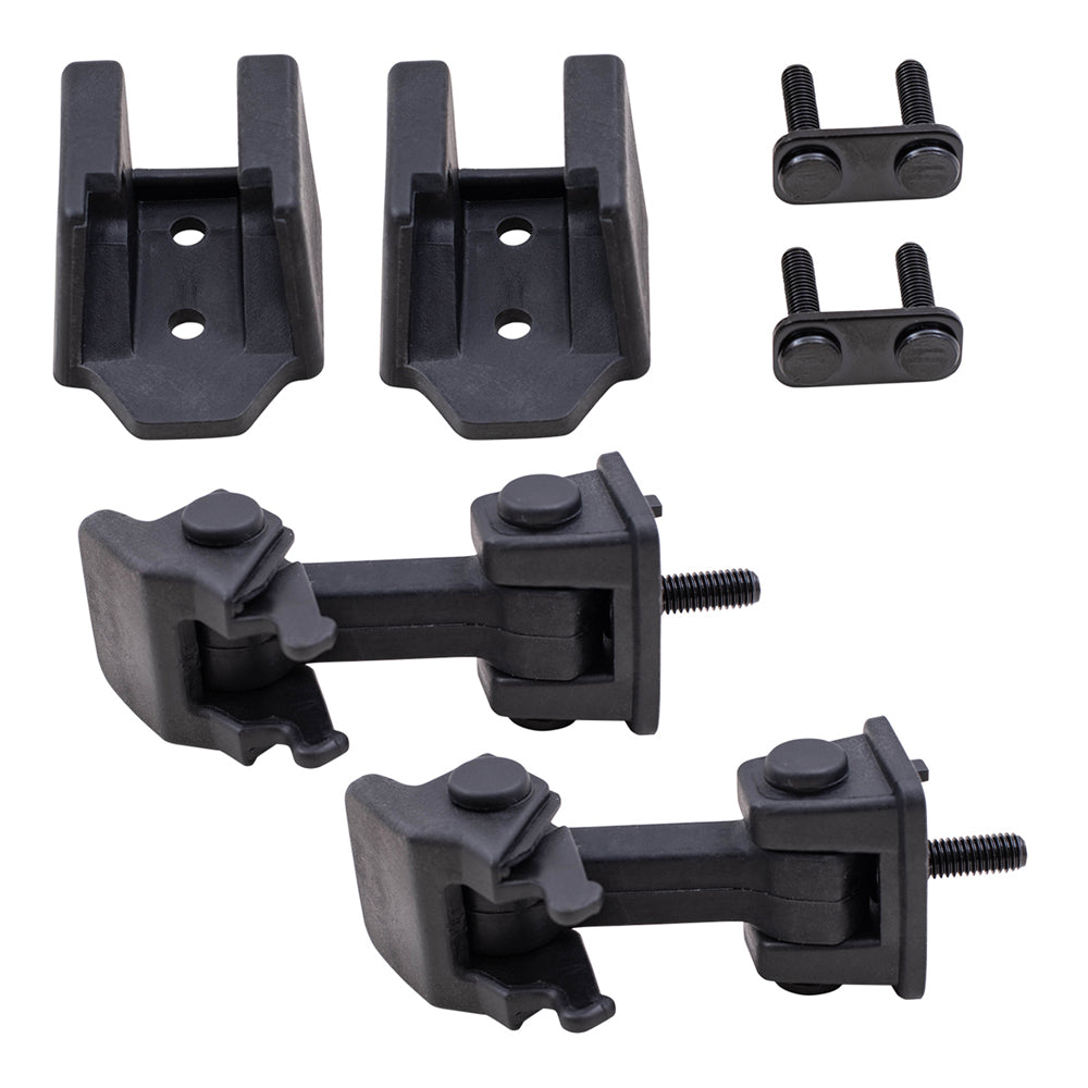 Brock Replacement 4 Piece Set Hood Latches Safety Catches with Brackets Compatible with Wrangler 55176636AD