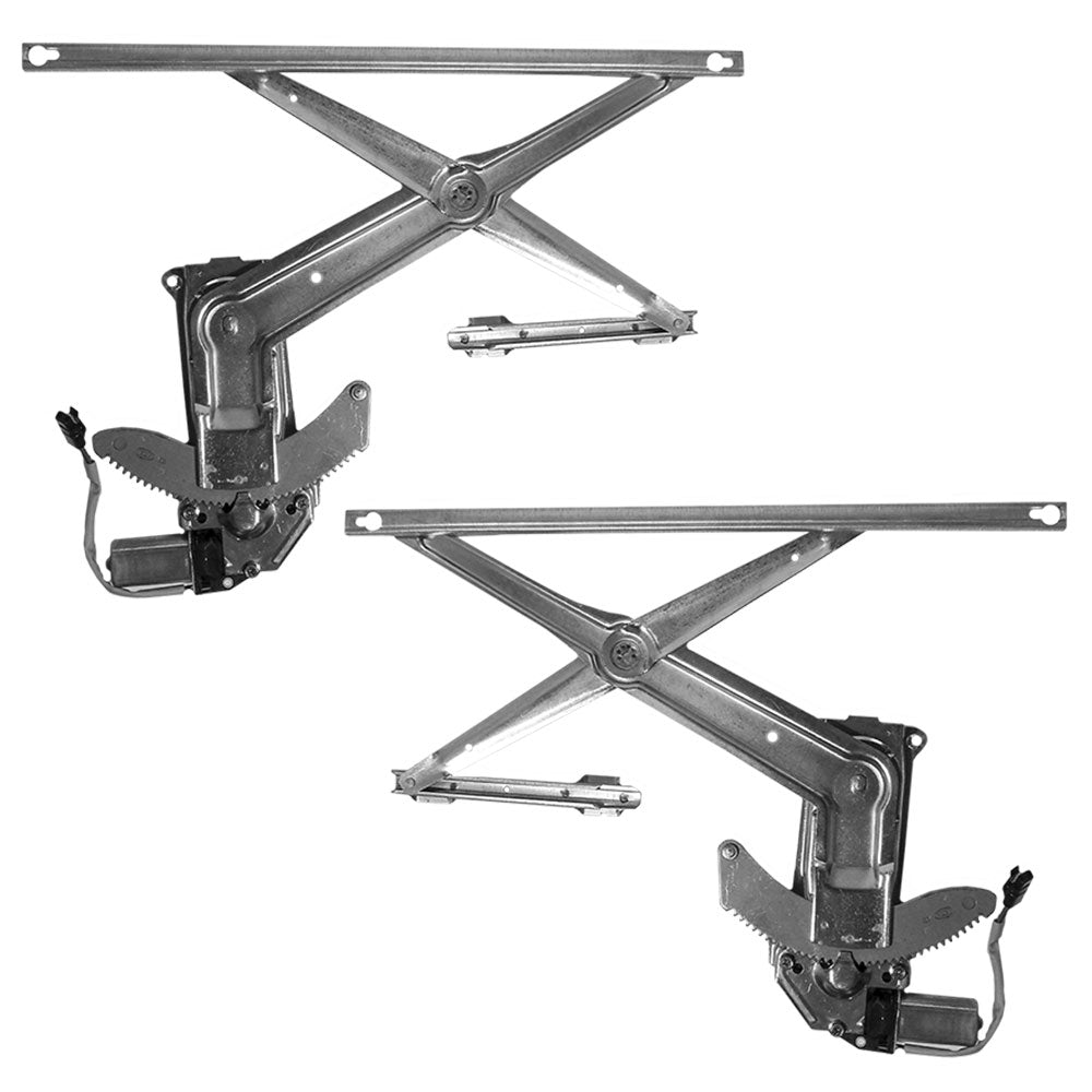 Brock Replacement Driver and Passenger Front Power Window Lift Regulators & Motor Assemblies Compatible with 94-02  Pickup Truck 55154925 55154924