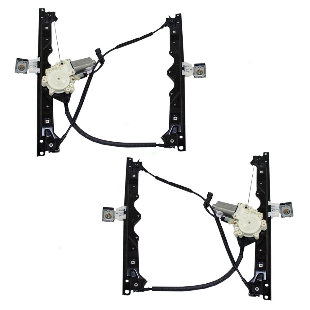 Pair Power Window Regulators with Motors for 2005 Jeep Grand Cherokee Front Set