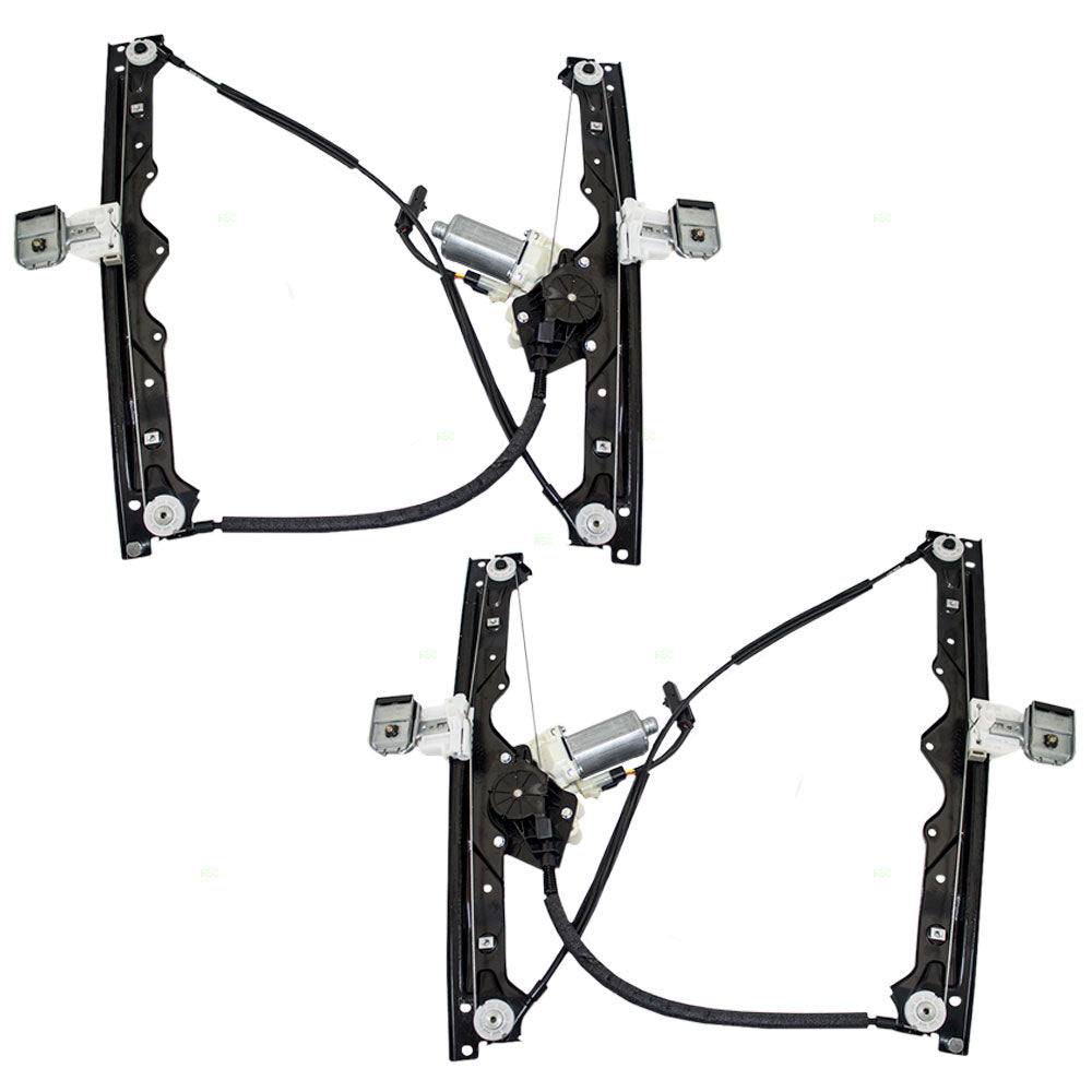 Pair Power Window Regulators with Motors for 2005 Jeep Grand Cherokee Front Set