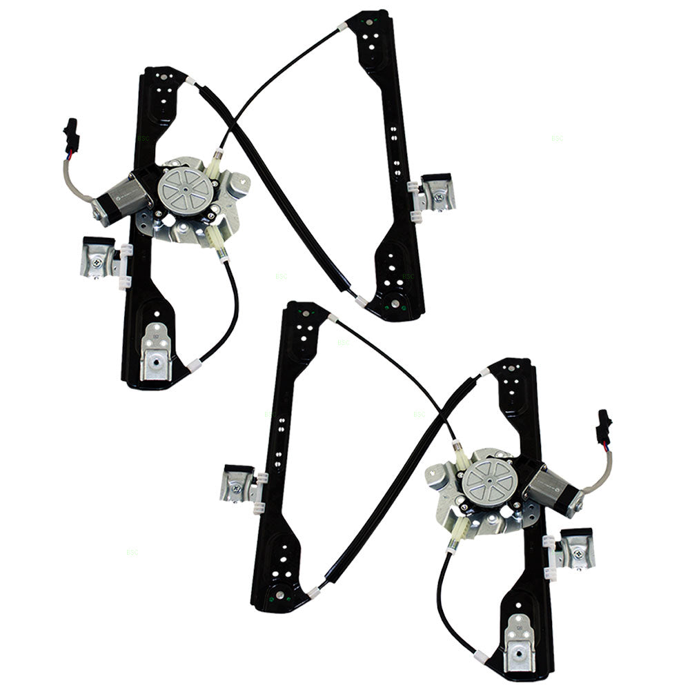 Brock Replacement Pair Set Front Power Window Lift Regulators with Motors Assemblies Compatible with 06-10 300 Charger Magnum 5065471AF 5065470AF