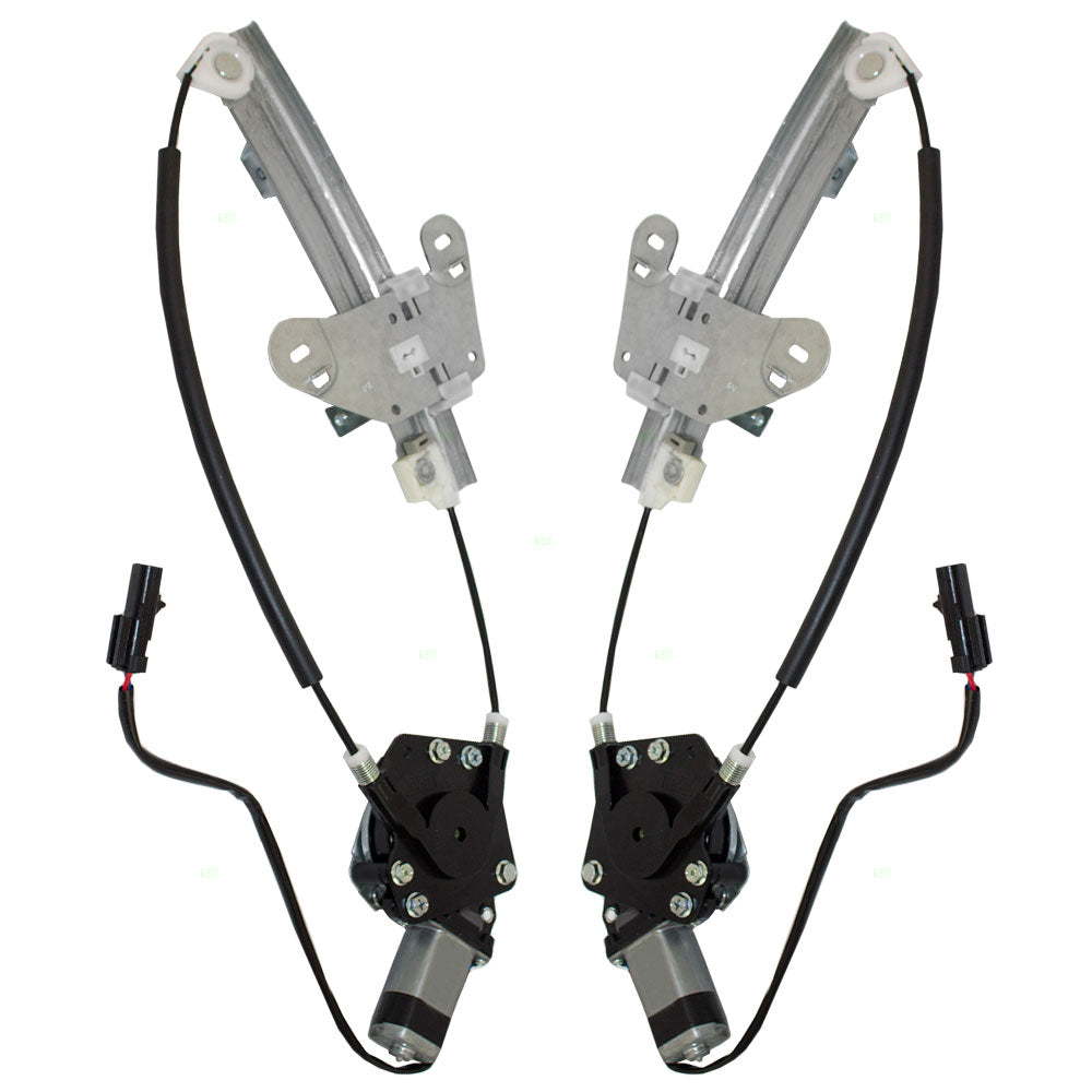 Brock Replacement Driver and Passenger Rear Power Window Lift Regulators with Motors Assemblies Compatible with 01-06 Stratus 5016519AB 5016518AB