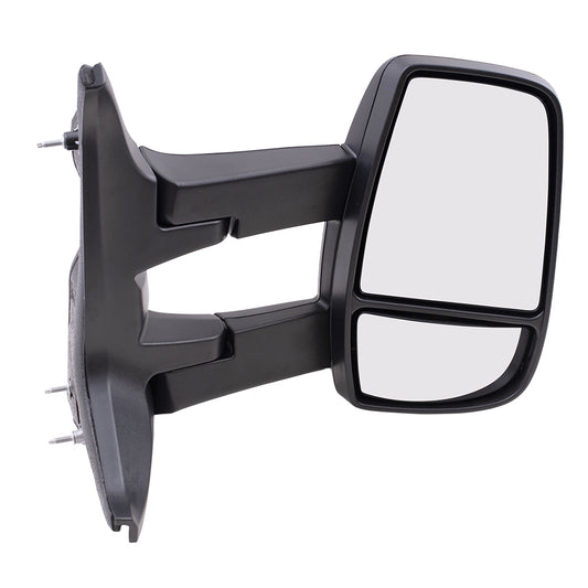 Replacement Passenger Manual Side Door Mirror with Dual Long Arms Compatible with 2015-2019 Transit Van with Medium or High Roof