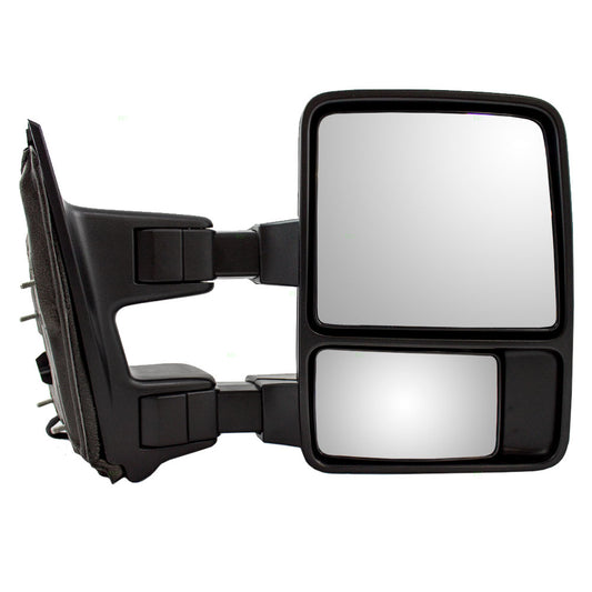 Manual Tow Mirror Textured Black with Dual Manual Telescopic Arms-Ambient Air Temperature Sensor Passenger Right for 2011-2012 Ford F-Series Super Duty