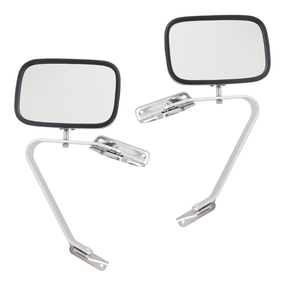 Set Manual 5x8 Chrome Mirrors Swing Lock Plastic Housing Replacement for 80-97 Ford Pickup Truck & 80-96 Bronco EOTZ17682E