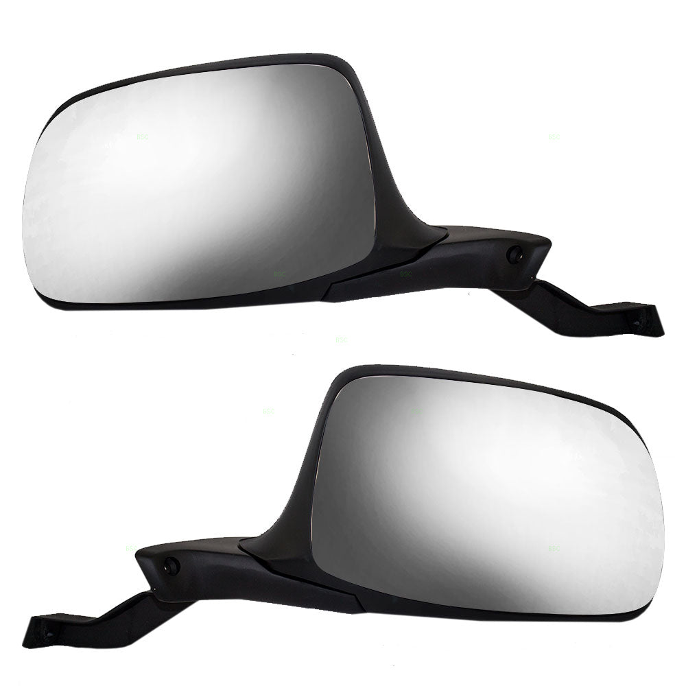 Driver and Passenger Manual Side View Paddle Type Mirrors Black & Chrome Replacement for 1992-1997 F150 F250 F350 Pickup Truck 1992-1996 Bronco