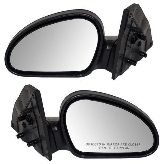 Driver and Passenger Manual Side View Mirrors Textured Replacement for 1997-2002 Escort 1997-1999 Tracer