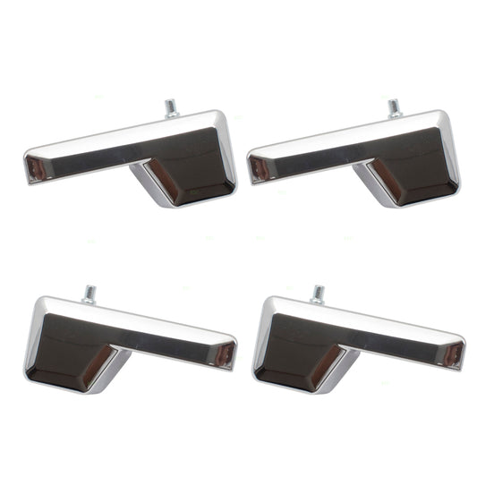 Brock Replacement 4 Pc Set Inside Interior Chrome Door Handles Compatible with 07-14 Edge7T4Z7822601BA 7T4Z7822600BA