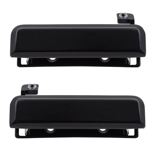 Pair Outside Door Handles fit 79-93 Ford Various Models Exterior Black Metal Set