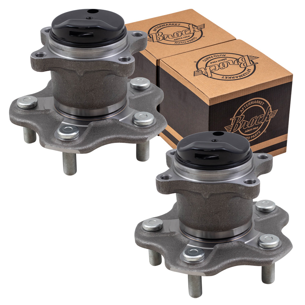 Brock Replacement Pair Rear Hubs & Bearings Assemblies Compatible with 2013 2014 2015 2016 2017 2018 Sentra