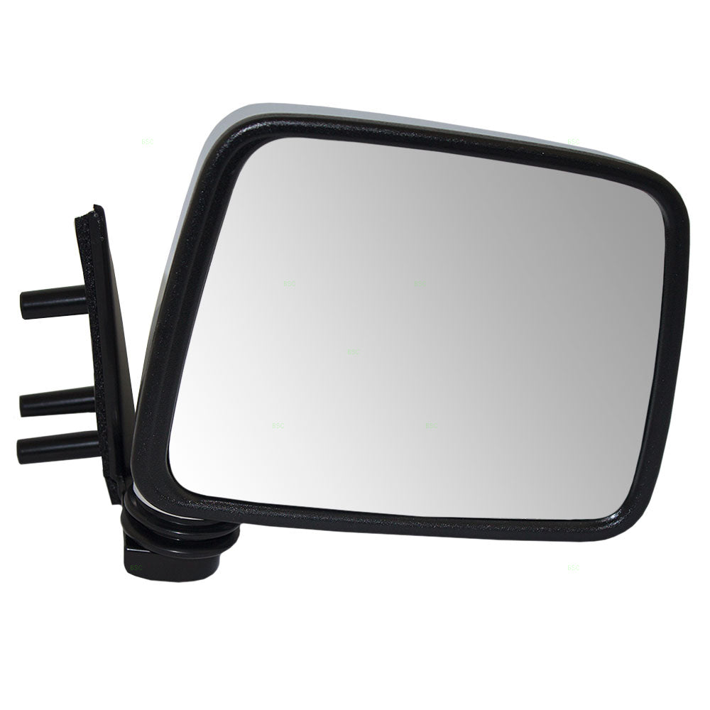 Replacement Passengers Manual Side View Mirror with Chrome Cover Compatible with 86-97 Pickup Truck NI1321109