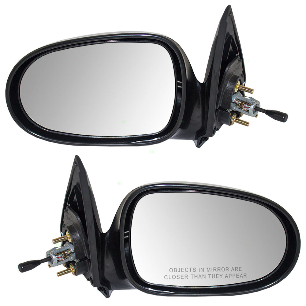 Driver and Passenger Manual Remote Side View Mirrors Compatible with 00-06 Sentra 963025M100 963015M100