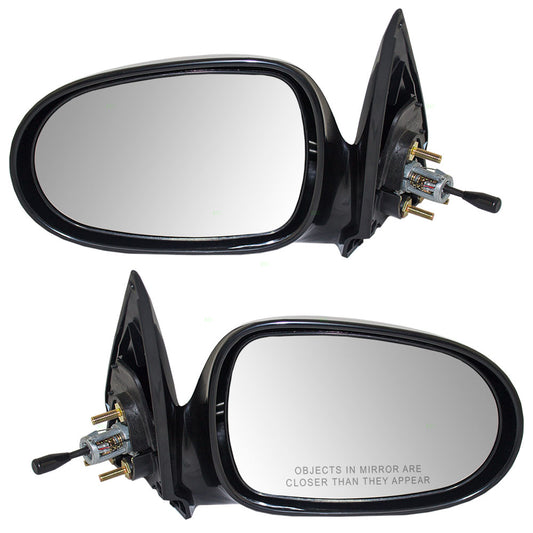 Driver and Passenger Manual Remote Side View Mirrors Compatible with 00-06 Sentra 963025M100 963015M100