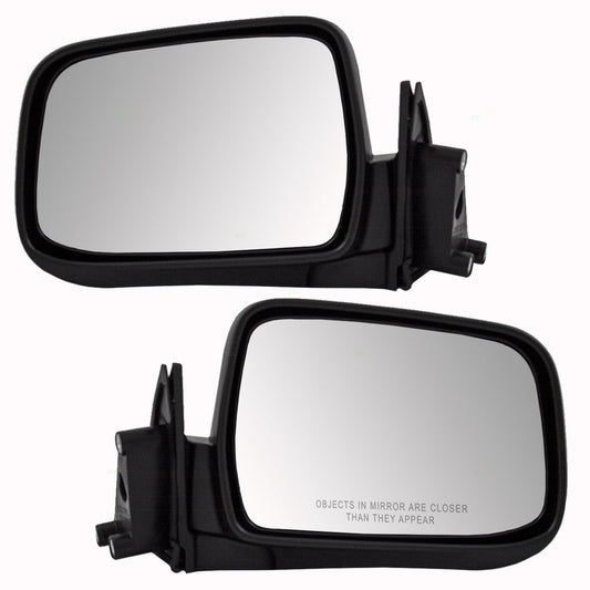 Set of Side View Manual Textured Mirrors for Nissan Frontier Pickup Truck Xterra