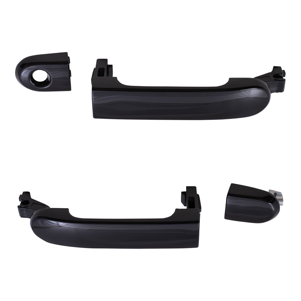 Brock Replacement Pair Set Front Outside Door Handles Compatible with 07-11 Versa Hatchback & Sedan 80644-EL12A 82646-EL12B