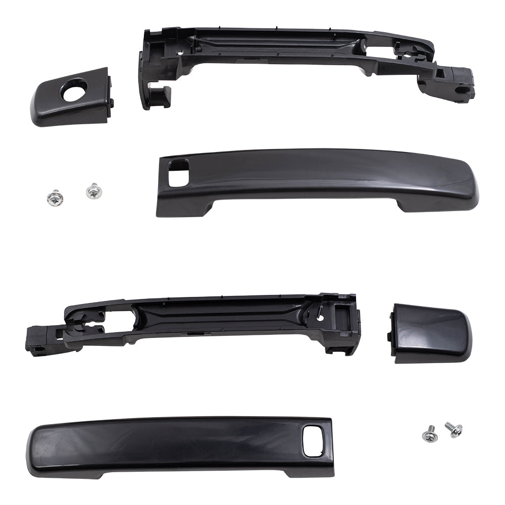 Brock Replacement Pair Set Front Outside Exterior Door Handles & Covers Compatible with 07-12 Altima 80607-JA59A 80606-JA59A