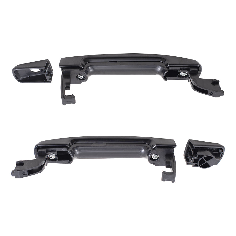 Brock Replacement Pair Set Front Outside Exterior Door Handles & Covers Compatible with 07-12 Altima 80607-JA59A 80606-JA59A