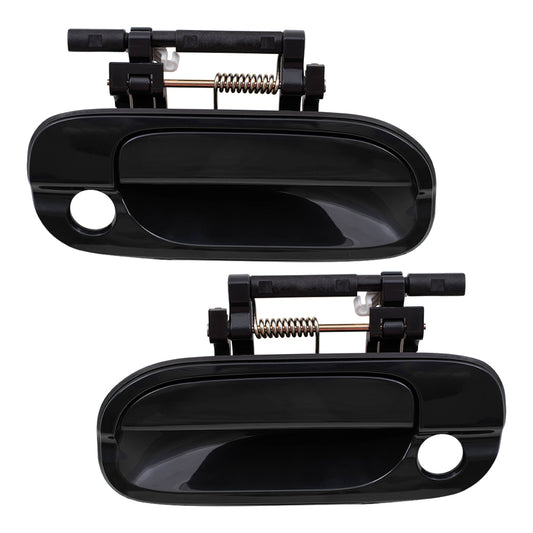 Brock Replacement Pair Set Front Outside Exterior Door Handles w/ Keyholes Compatible with 00-06 Sentra 80607-6Z603 80606-6Z603