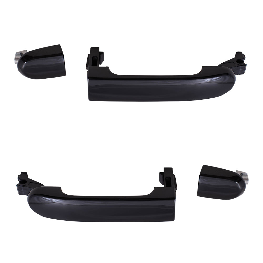 Brock Replacement for Pair Set Outside Rear Exterior Door Handles Compatible with 07-12 Versa (EXCLUDING Entry) 82641EL12A 82640E12A